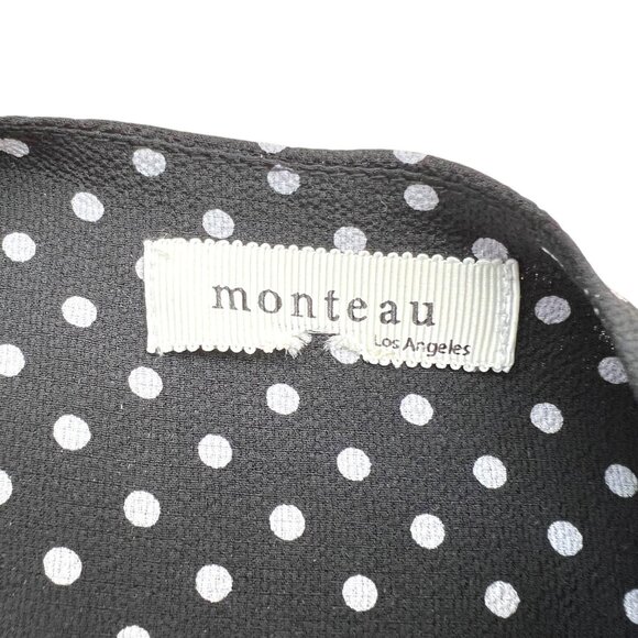 Monteau Polka Dot Sleeveless A-Line Ruffle Trim Dress Black White Size Small - Picture 7 of 9